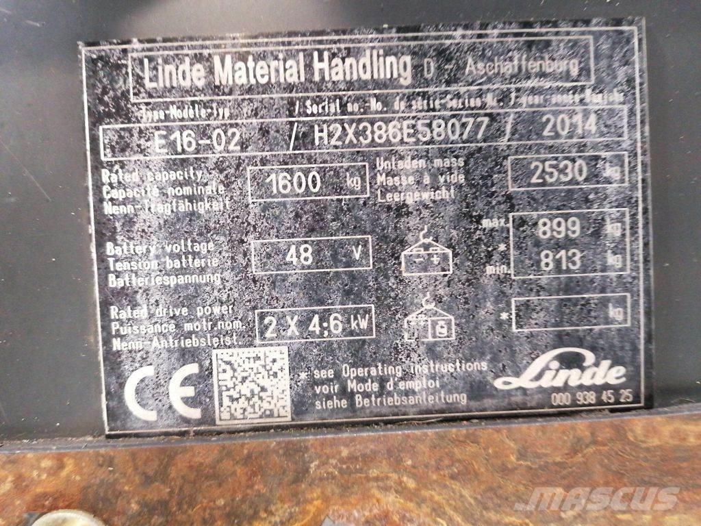 Linde E16-02 Elmotviktstruckar