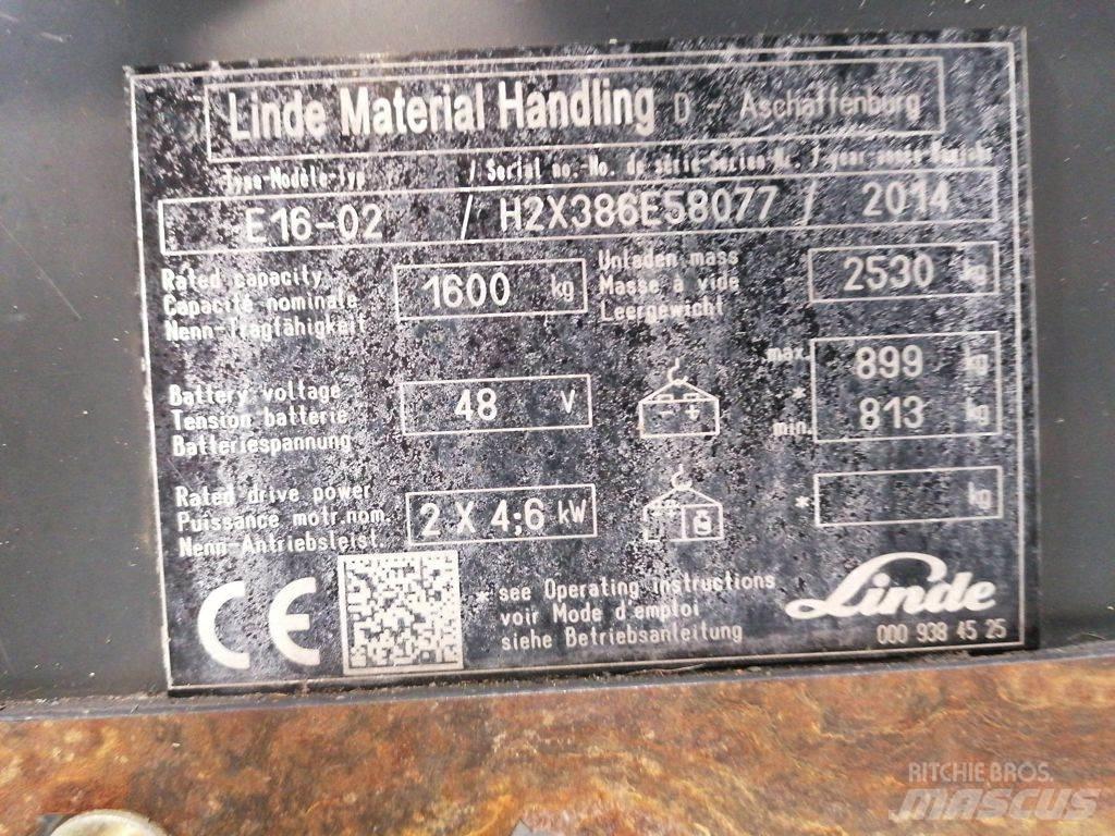 Linde E16-02 Elmotviktstruckar