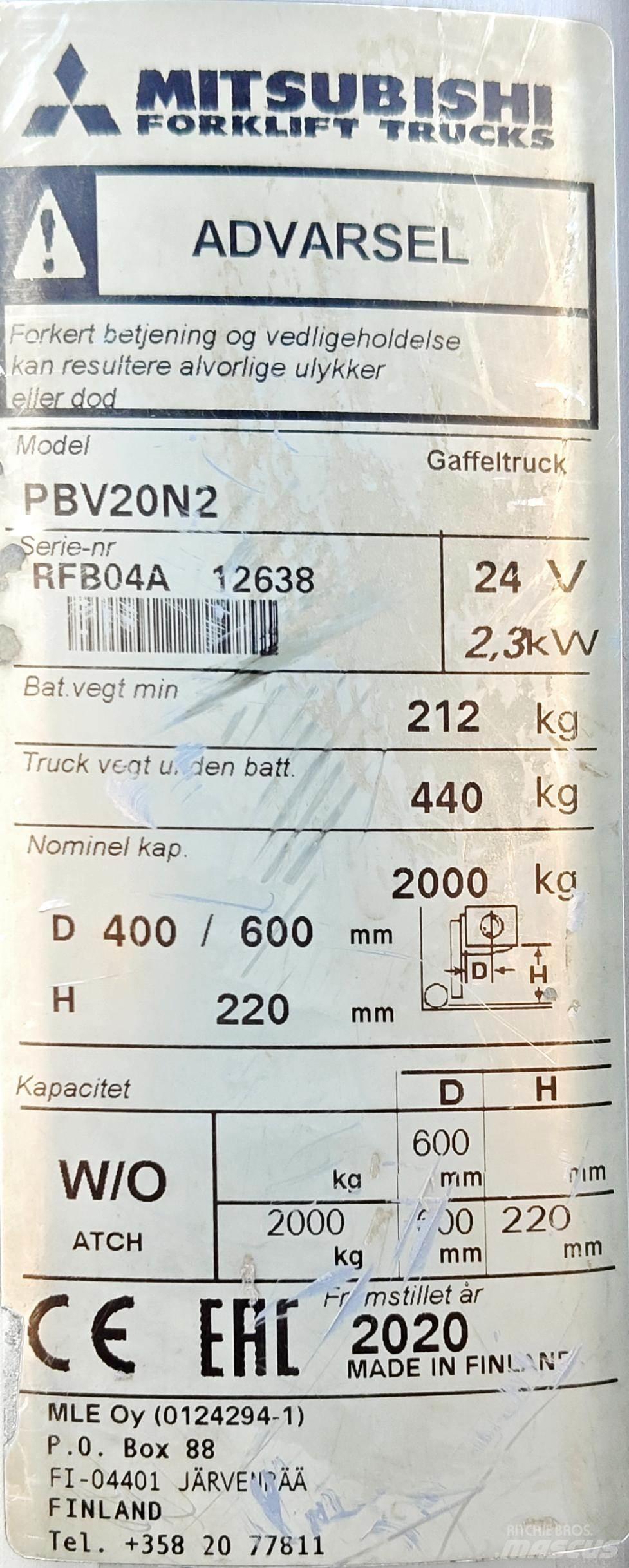 Mitsubishi PBV20N2 Övriga motviktstruckar