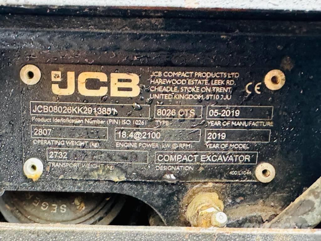 JCB 8026 CTS Minigrävare < 7t