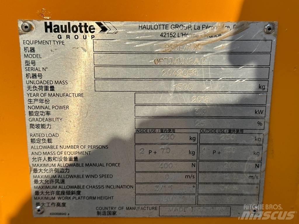 Haulotte OPTIMUM 8 Saxliftar