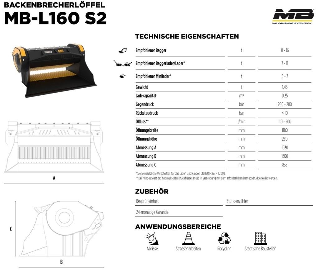 MB Crusher L 160 S2 Hydraulhammare