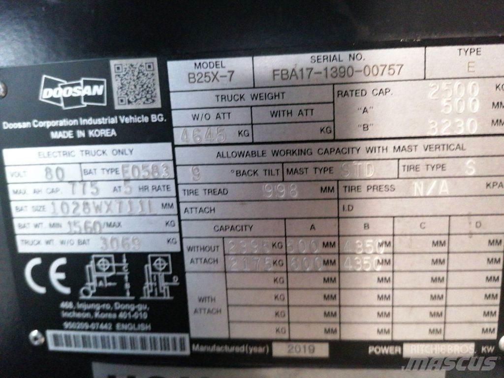 Doosan B25X-7 Elmotviktstruckar