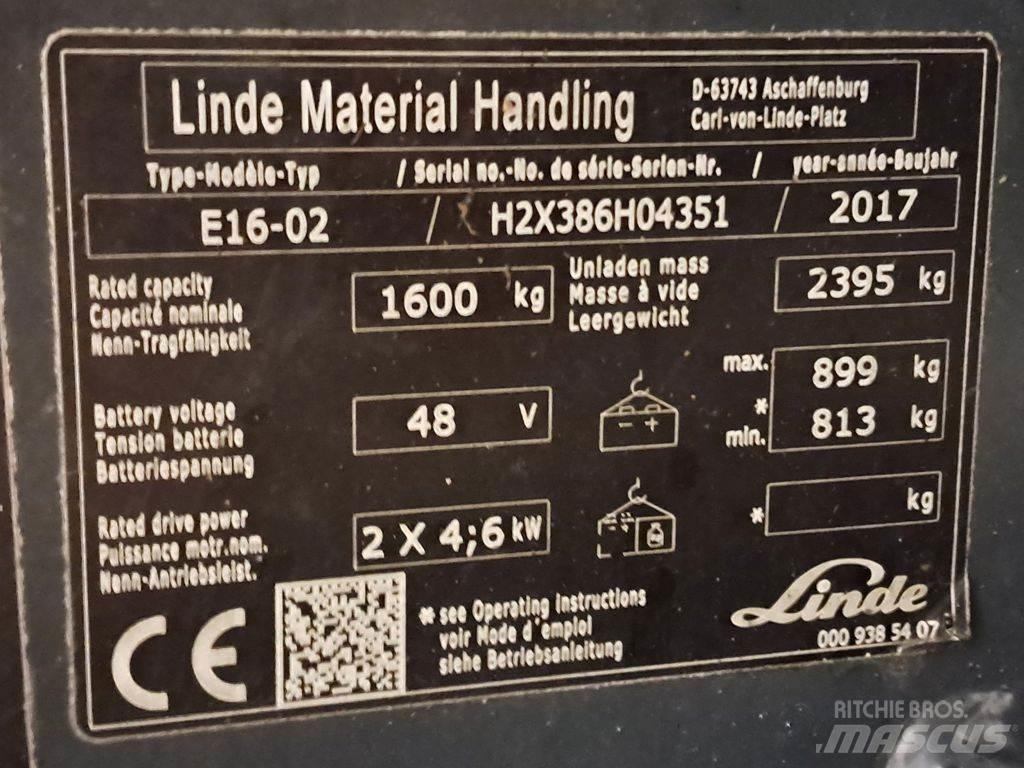 Linde E16-02 Elmotviktstruckar