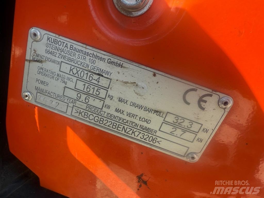 Kubota KX 016-4 Minigrävare < 7t