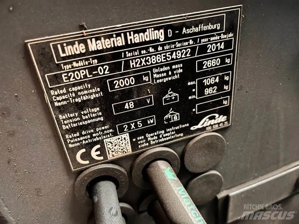 Linde E20PL-02 Elmotviktstruckar