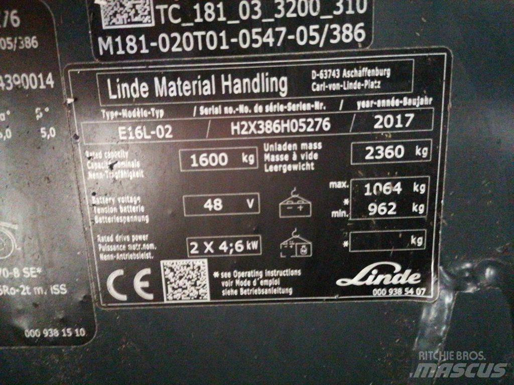 Linde E16L-02 Elmotviktstruckar