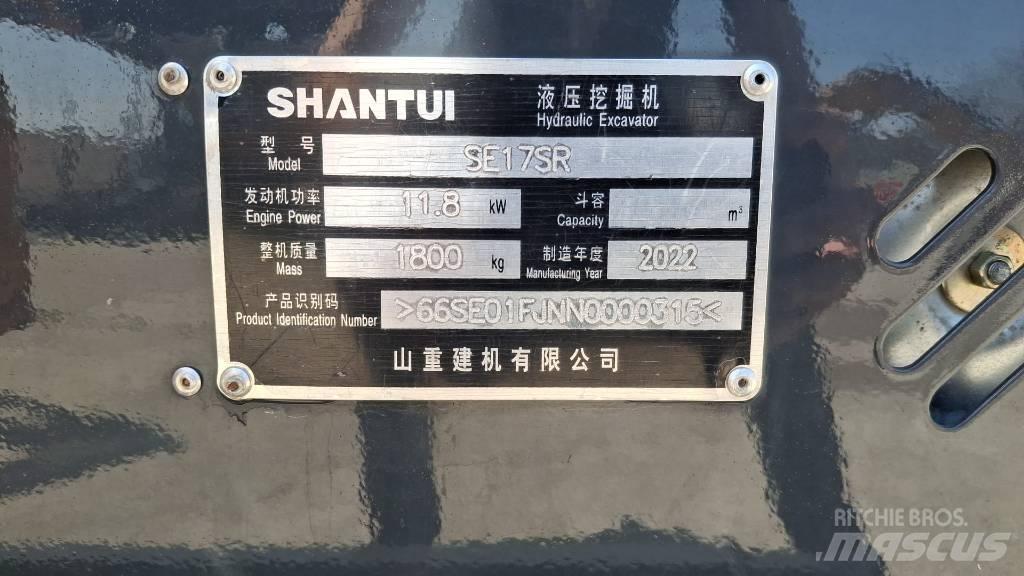 Shantui SE 17 SR Minigrävare < 7t