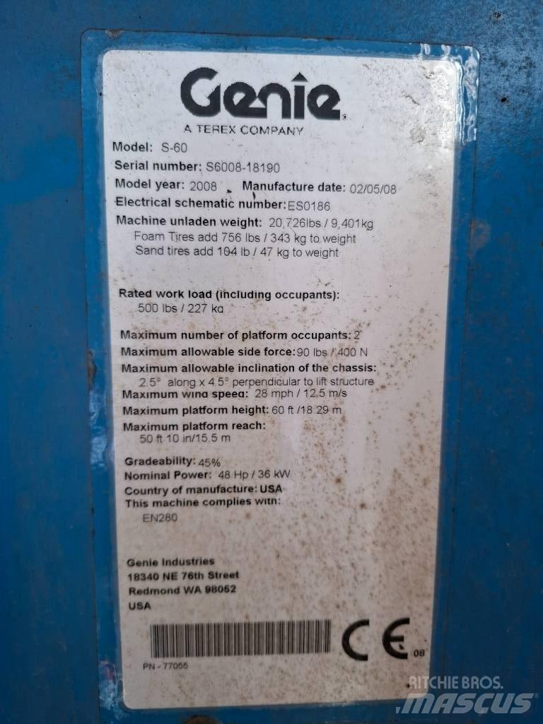 Genie S 60 Teleskop bomliftar