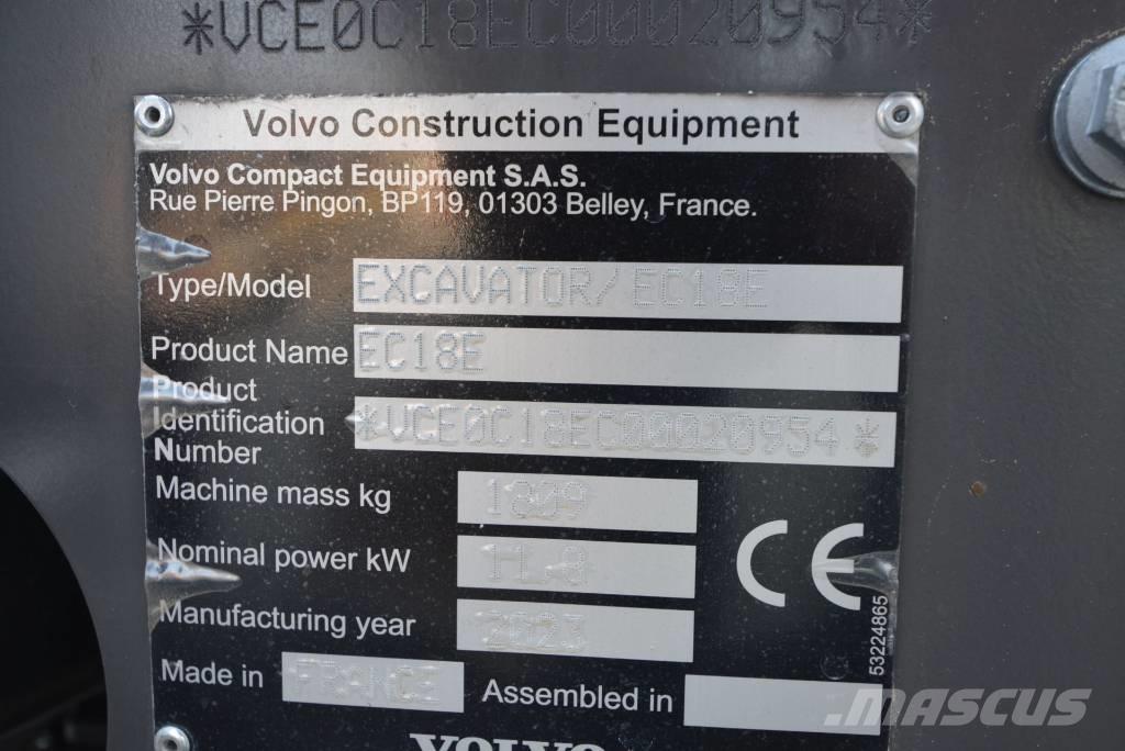 Volvo EC 18 E Minigrävare < 7t