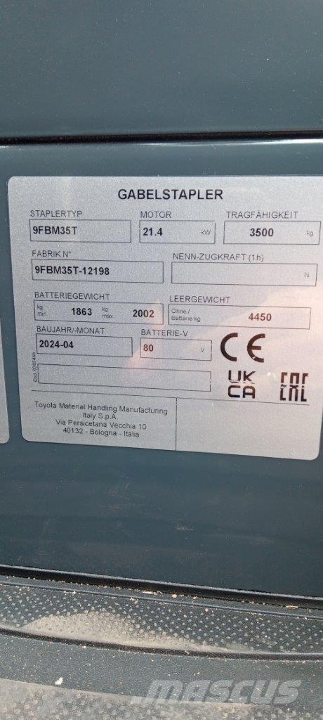 Toyota 9FBM35T Elmotviktstruckar