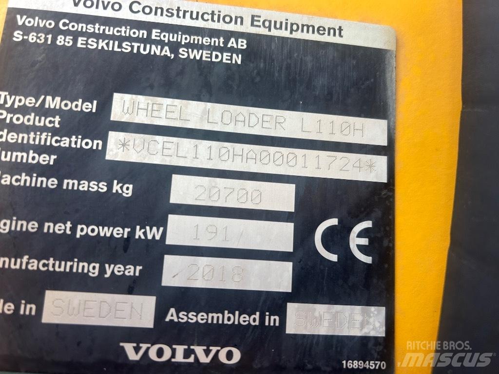 Volvo L110H L/Boom Hjullastare