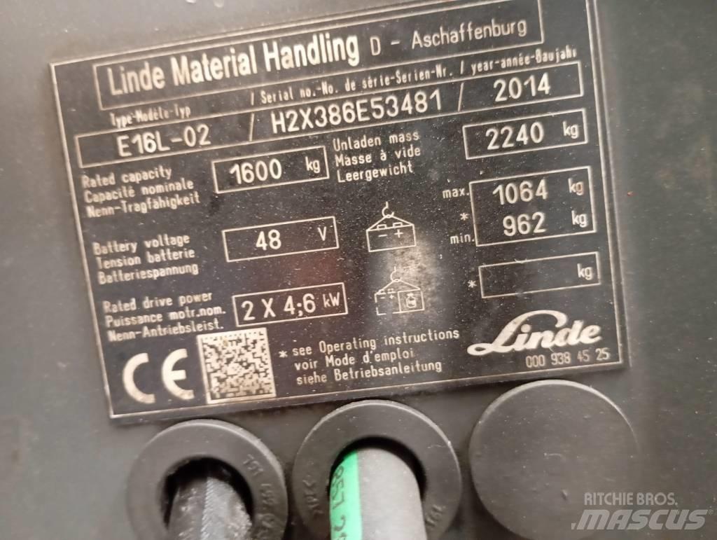 Linde E 16 Elmotviktstruckar