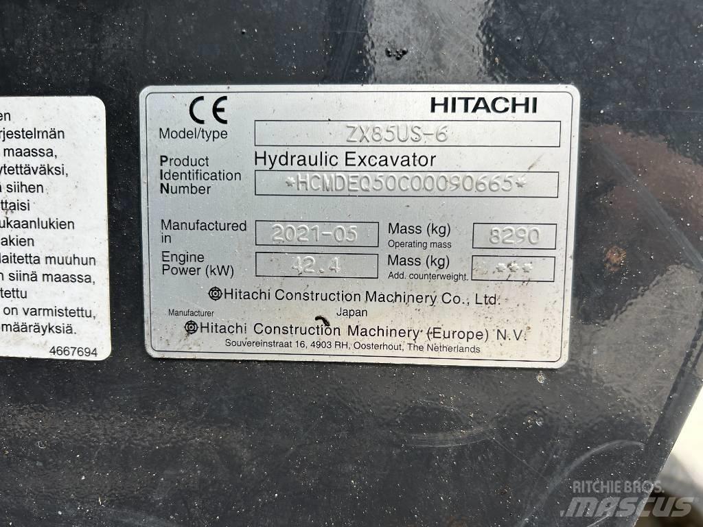 Hitachi ZX85U-6 Midigrävmaskiner 7t - 12t