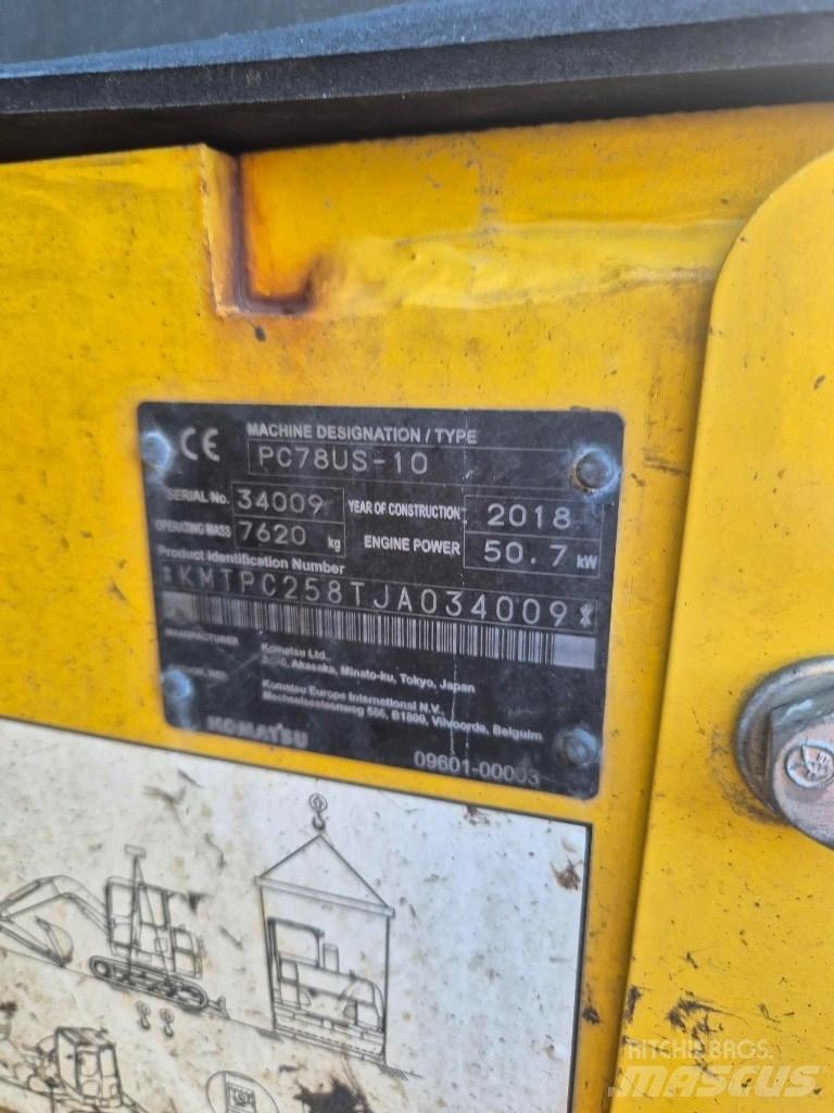 Komatsu Pc 78us-10 Midigrävmaskiner 7t - 12t