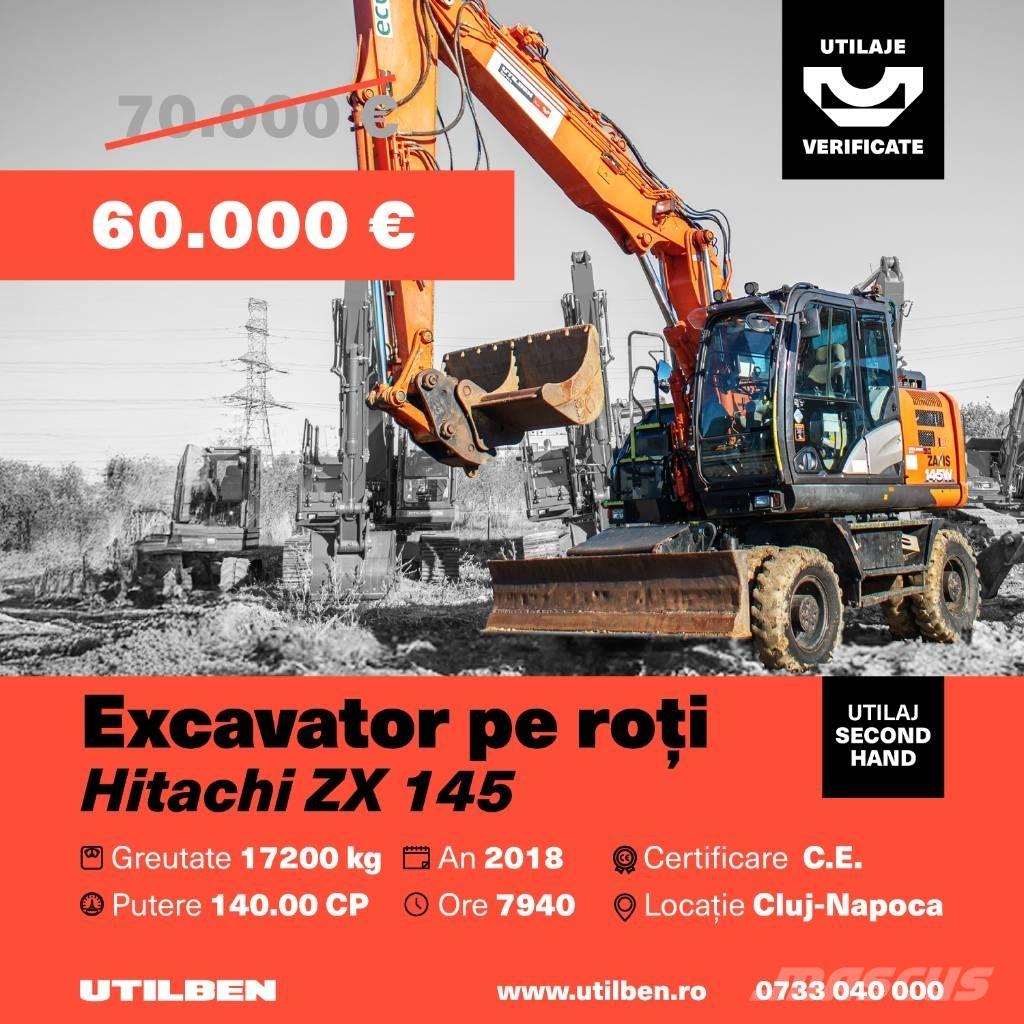  Hitach ZX 145 Hjulgrävare