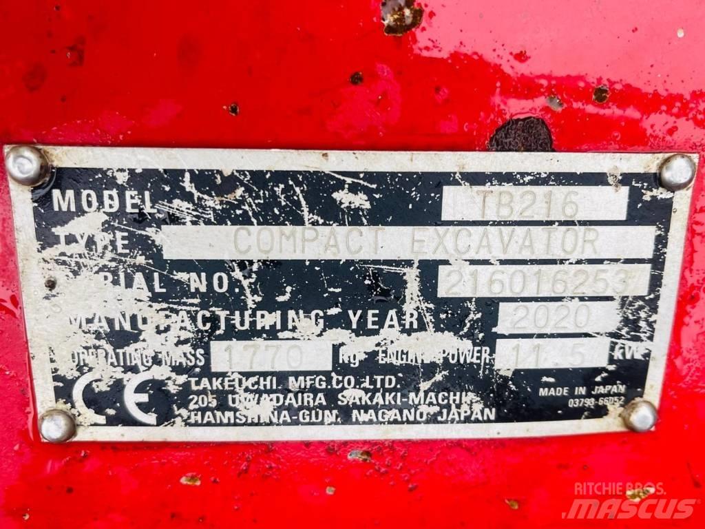 Takeuchi TB 216 Minigrävare < 7t