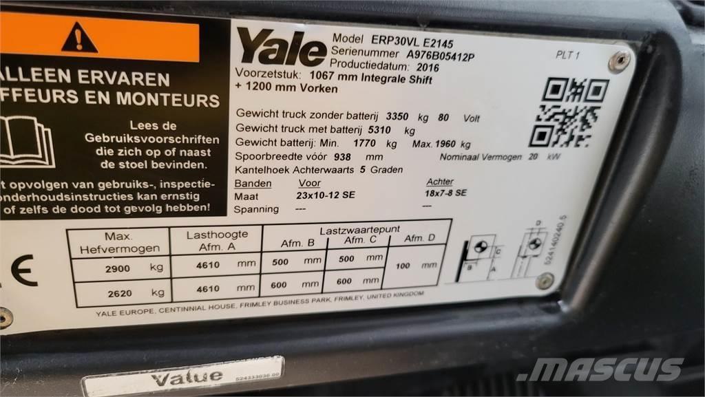 Yale ERP30VL 2016 Elmotviktstruckar