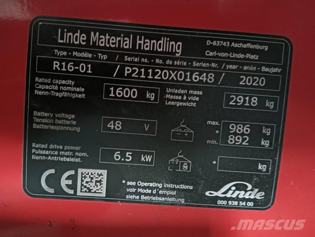 Linde R 16 Skjutstativtruck
