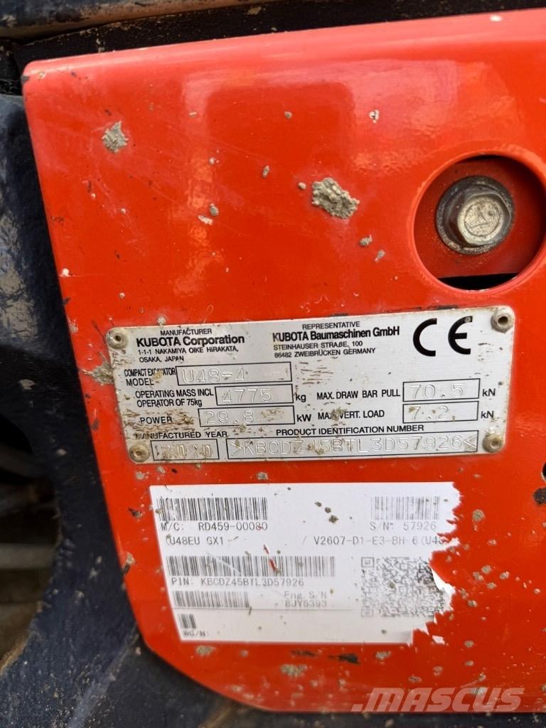 Kubota U 48 Minigrävare < 7t