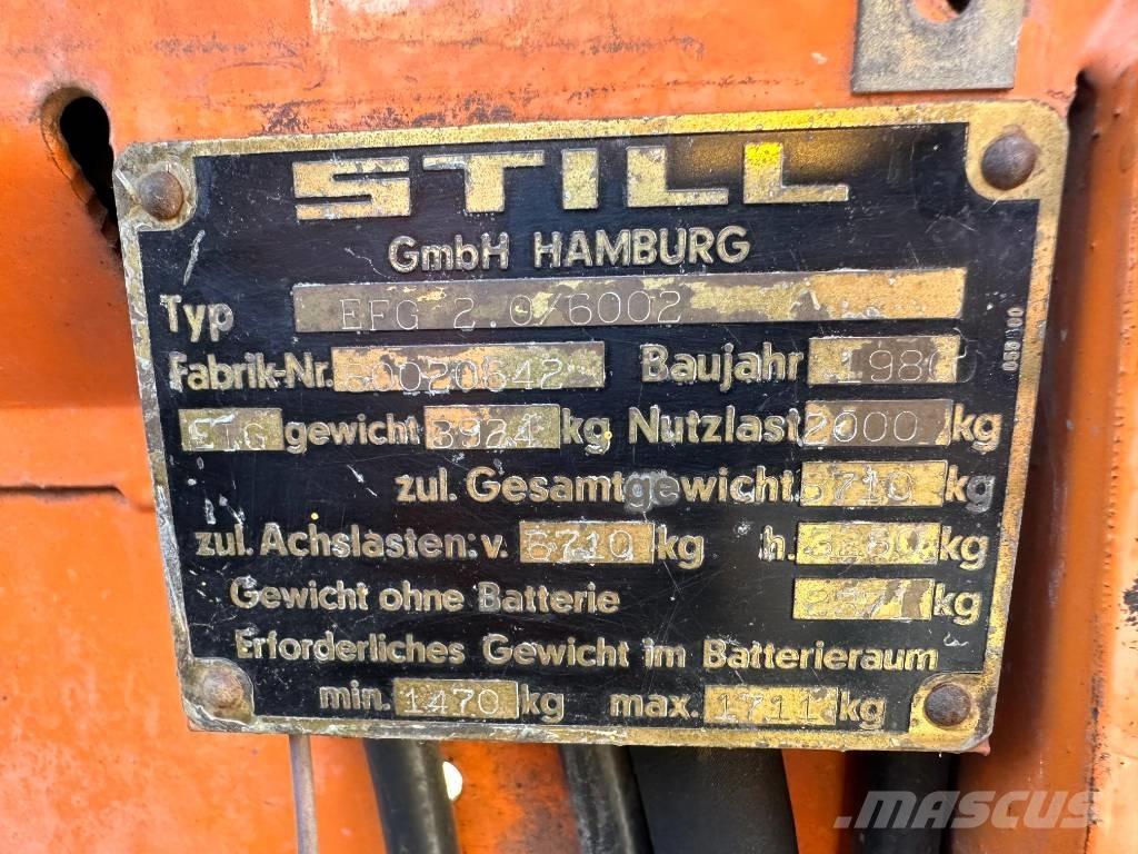 Still EFG 2.0/6002 Elmotviktstruckar