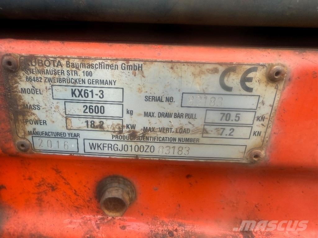 Kubota KX 61-3 Minigrävare < 7t