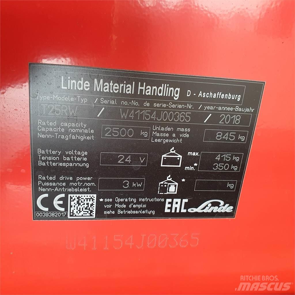 Linde T25RW-lang Låglyftare utan plattform