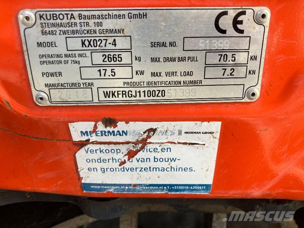 Kubota KX 027-4 Minigrävare < 7t