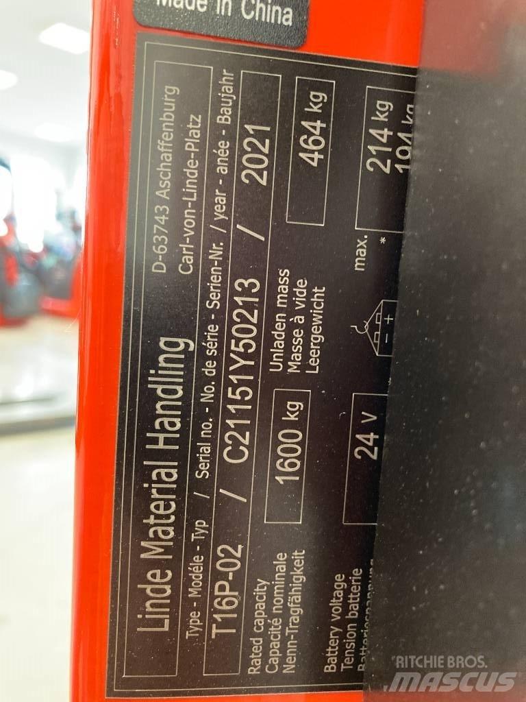 Linde T16P/1151-02 Låglyftare med plattform