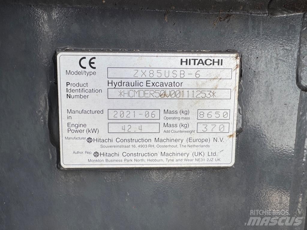 Hitachi ZX 85 US-6 Midigrävmaskiner 7t - 12t