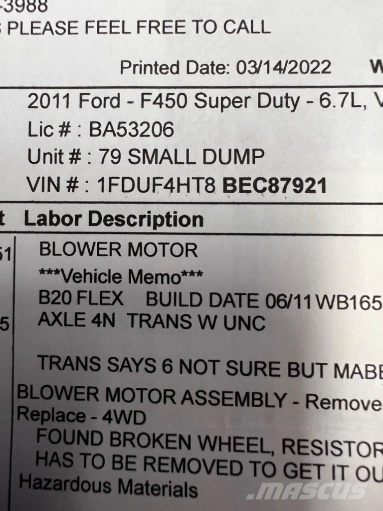Ford F450 SUPER  DUTY Entreprenad - Övrigt