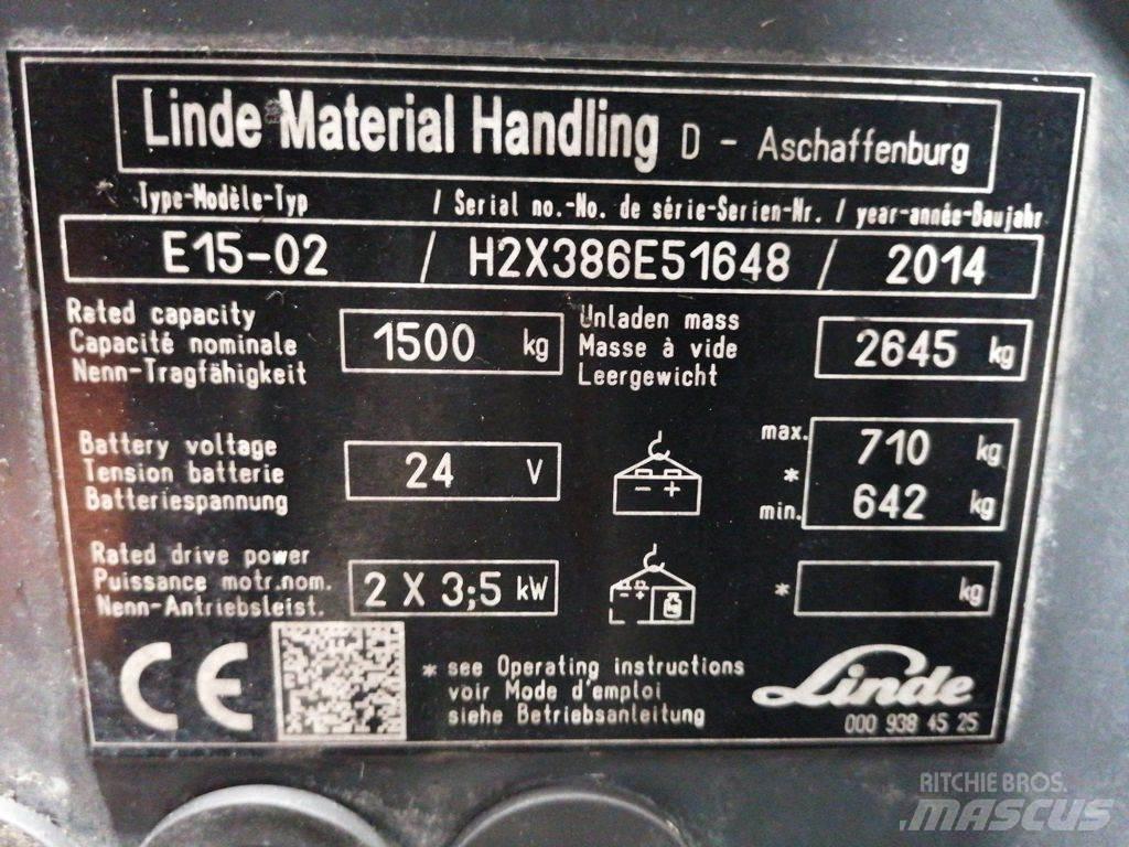 Linde E15-02 Elmotviktstruckar