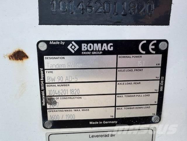 Bomag BW90 AD-5, Vält Tvåvalsvältar