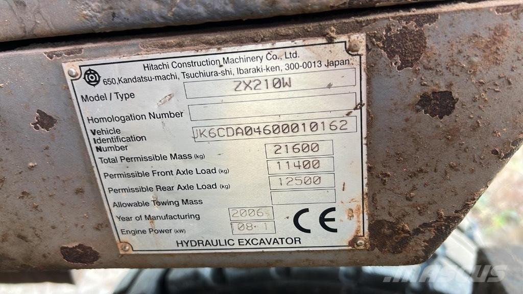Hitachi ZX 210 W Hjulgrävare