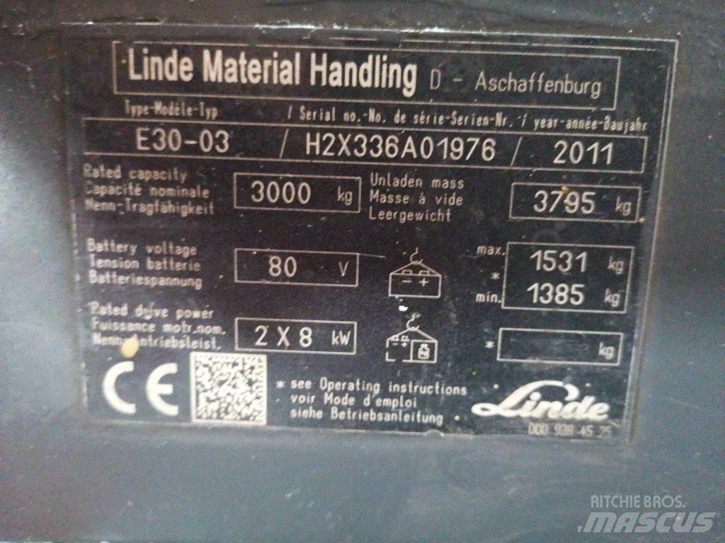 Linde E30-03 Elmotviktstruckar
