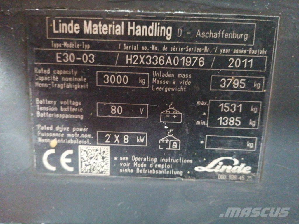 Linde E30-03 Elmotviktstruckar