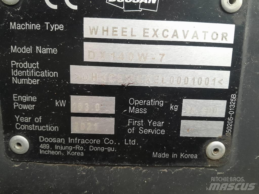 Doosan DX140W-7 Hjulgrävare