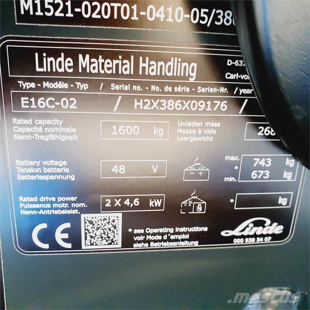 Linde E16C Elmotviktstruckar