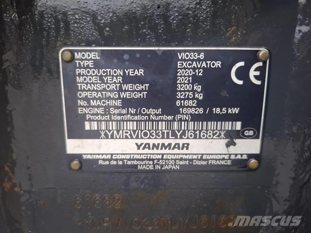 Yanmar Vio 33-6 Minigrävare < 7t