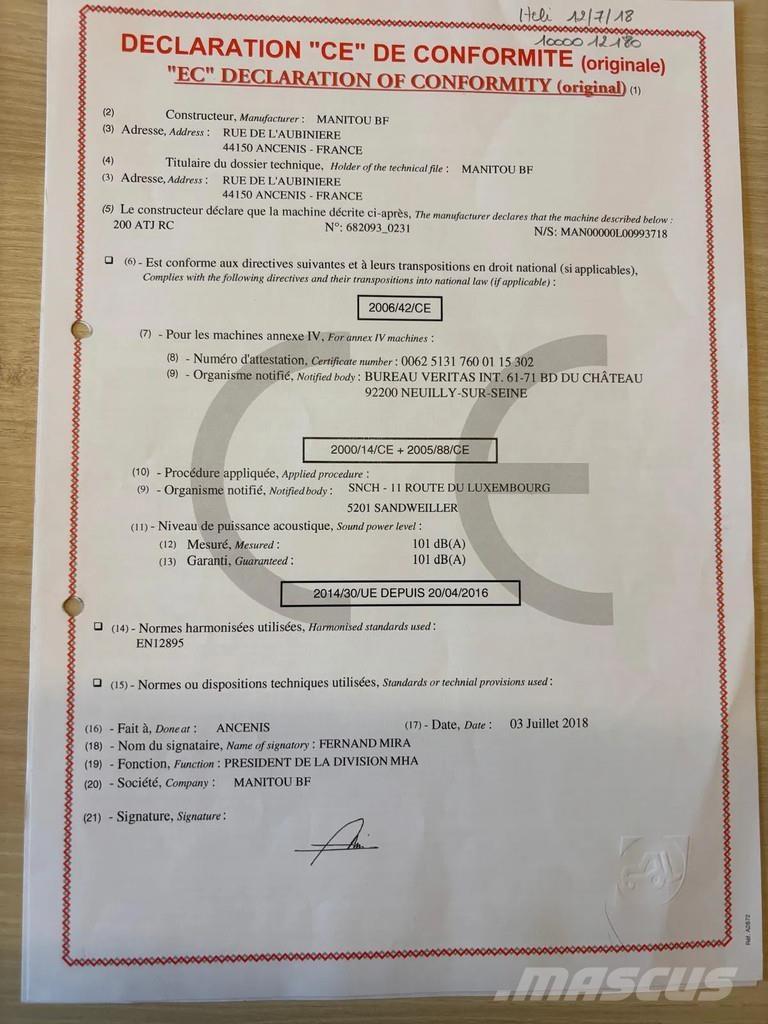 Manitou 200 ATJ Bomliftar