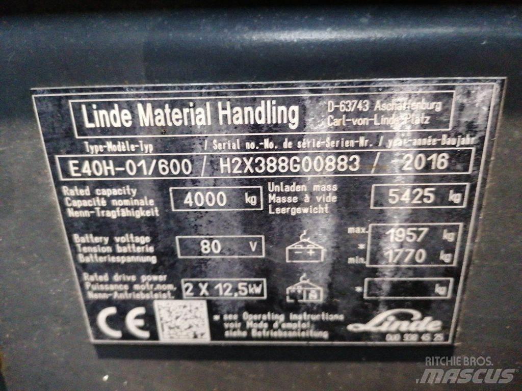 Linde E40H-01/600 Elmotviktstruckar