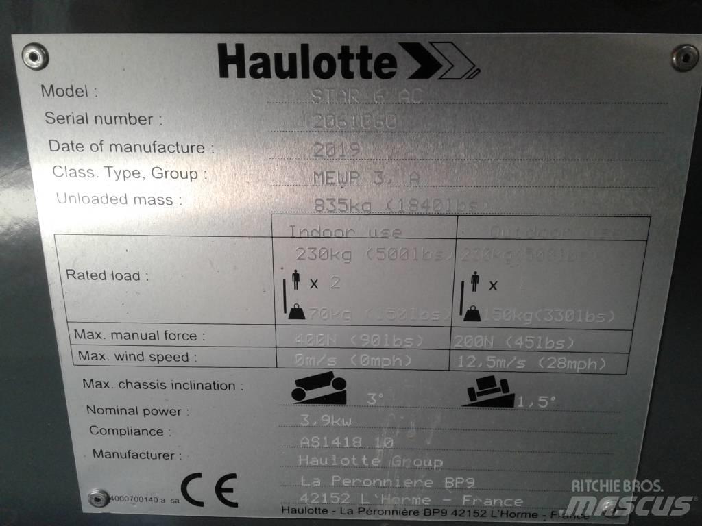 Haulotte Star 6 Personhissar och andra hissar