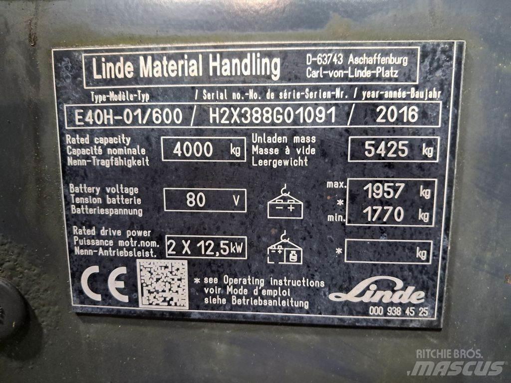 Linde E40H-01/600 Elmotviktstruckar