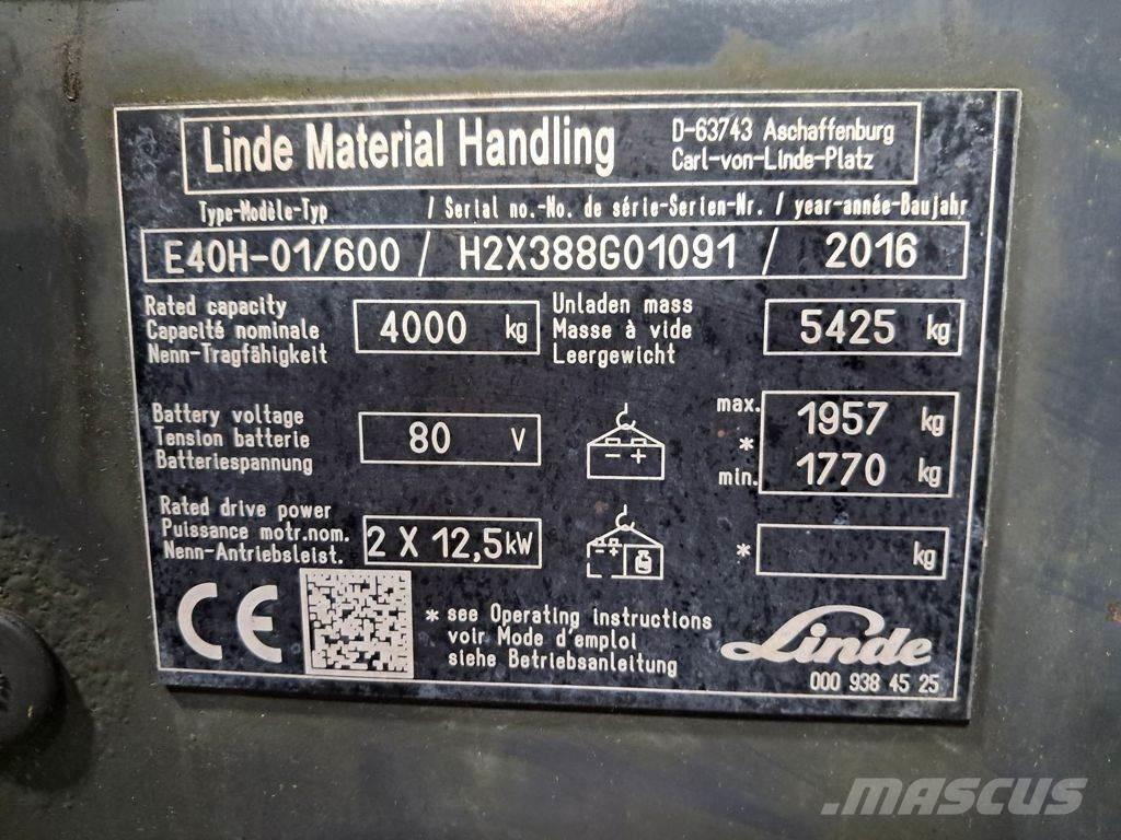 Linde E40H-01/600 Elmotviktstruckar