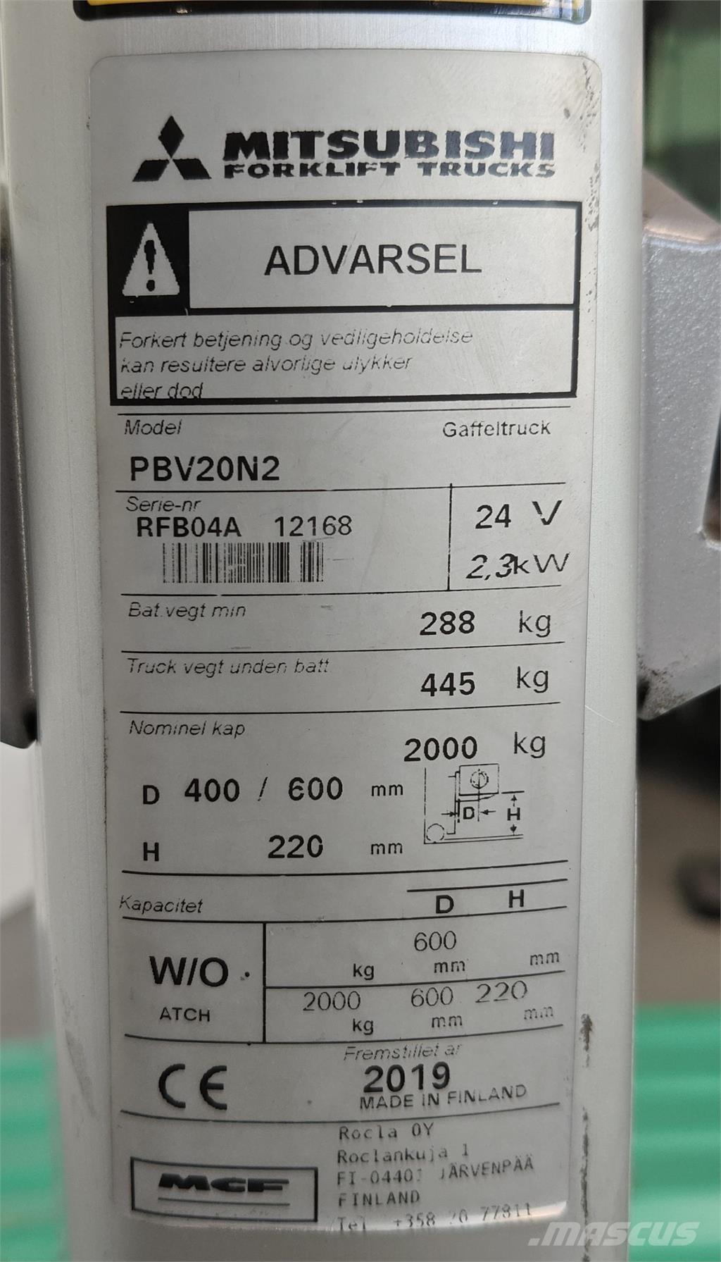 Mitsubishi PBV20N2 Flaktruck
