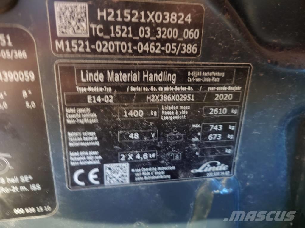 Linde E 14 Elmotviktstruckar