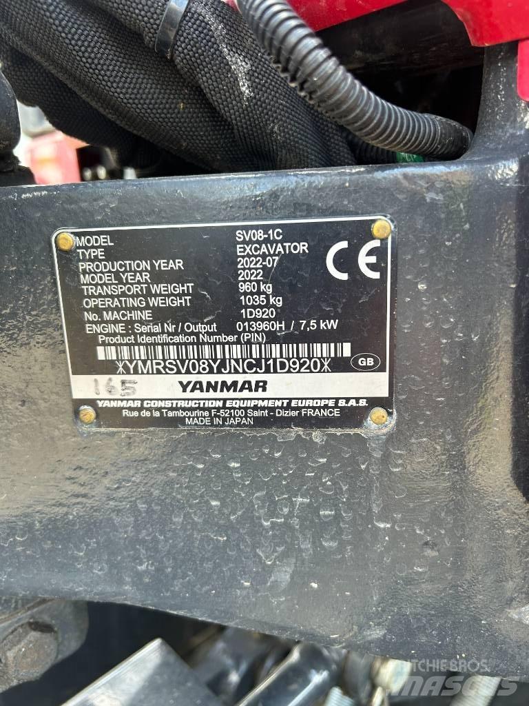 Yanmar SV08-1C Minigrävare < 7t