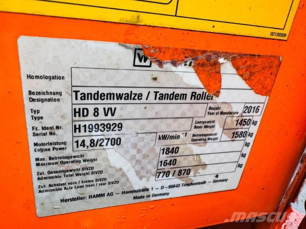 Hamm HD 8 VV Tvåvalsvältar