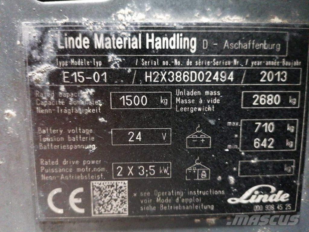 Linde E15-01 Elmotviktstruckar