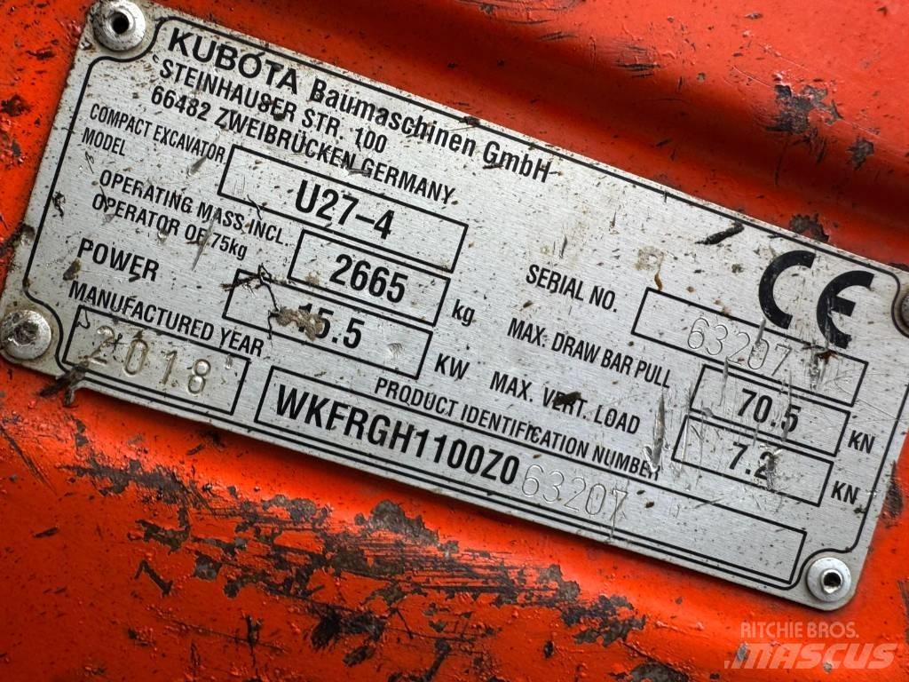 Kubota U 27-4 Minigrävare < 7t